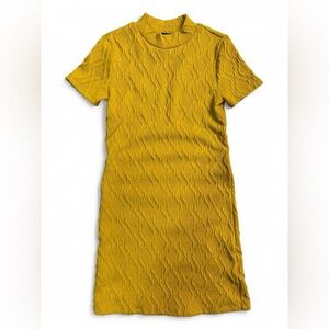 Vintage Y2K Forever 21 Mustard Textured Mini Dress